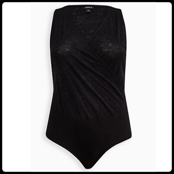 Torrid Black Surplice Strappy Mesh Lace Bodysuit NWT Sizes 4X & 5X - Picture 16 of 17